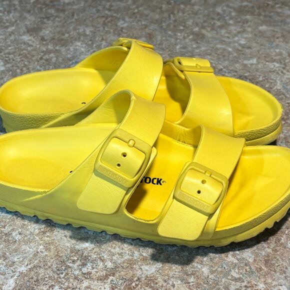 Birkenstock Arizona Essentials Yellow Lightweight Waterproof Slide Sandals 36/5 - Picture 4 of 7